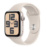 Apple Watch SE (GPS) - 2ª generazione - 44 mm - starlight aluminum - smartwatch con fascia sportiva - fluoroelastomero - starlight - dimensione della fascia: M/L - 32 GB - Wi-Fi, Bluetooth - 32.9 g